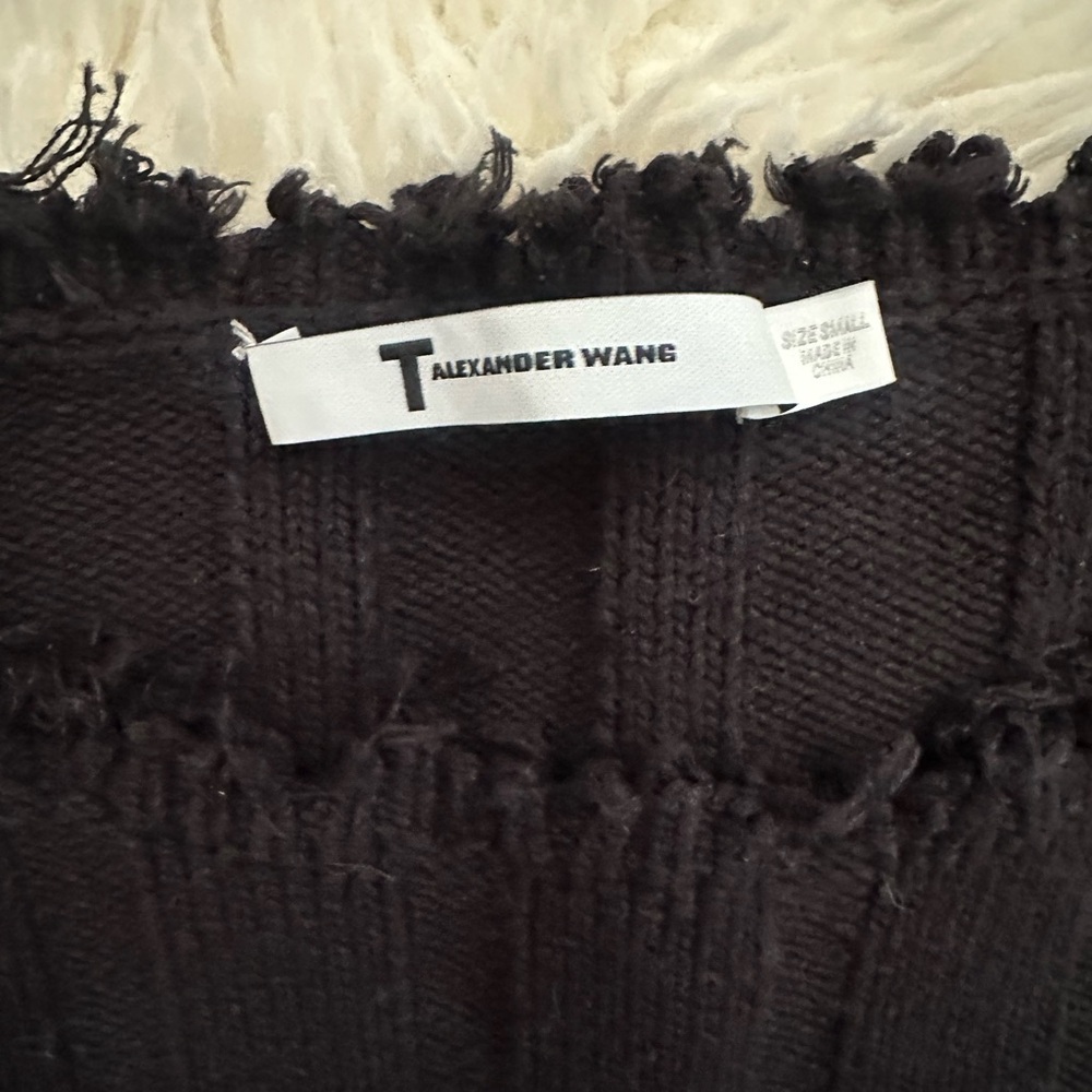 Alexander Wang cropped Black Ribbed Knit Sweater - Picture 2 of 4